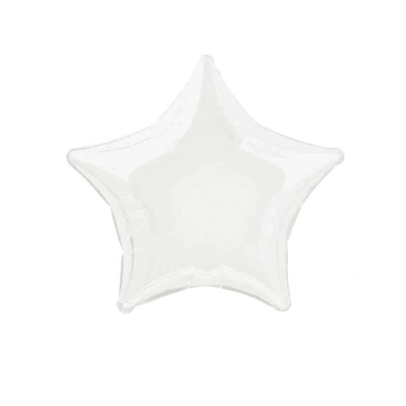 Globo estrella blanco metalizado