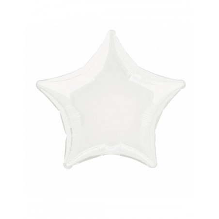 Globo estrella blanco metalizado