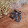 Pendientes Suzette negro/dorado