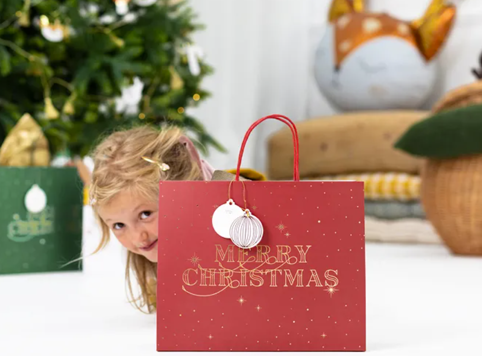 Bolsa regalo Merry Christmas rojo