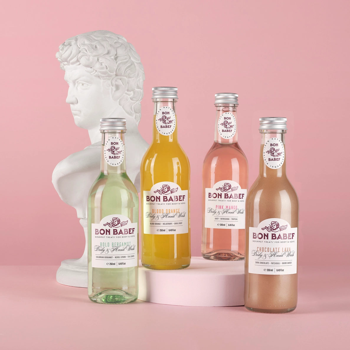 Gel de ducha Bold Bergamot envase vidrio-aluminio reciclable aroma cítrico intenso