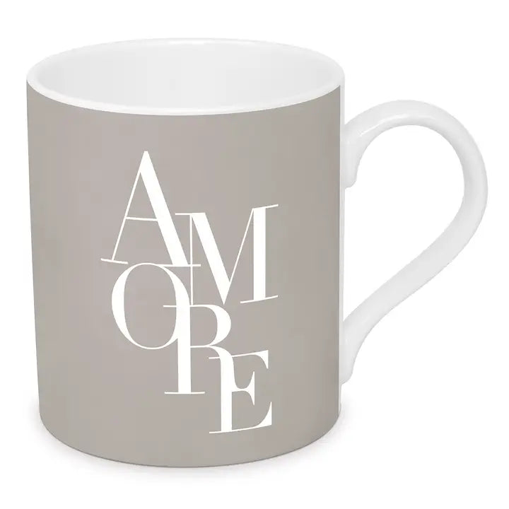Taza Amore diseño elegante mensaje cariño regalo romántico pareja