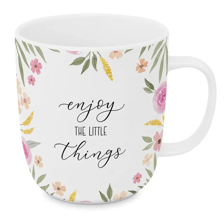 Taza Enjoy the Little Things porcelana 0,35l frase calma inspiradora
