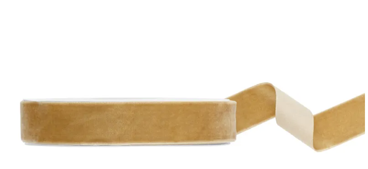 Cinta terciopelo dorado