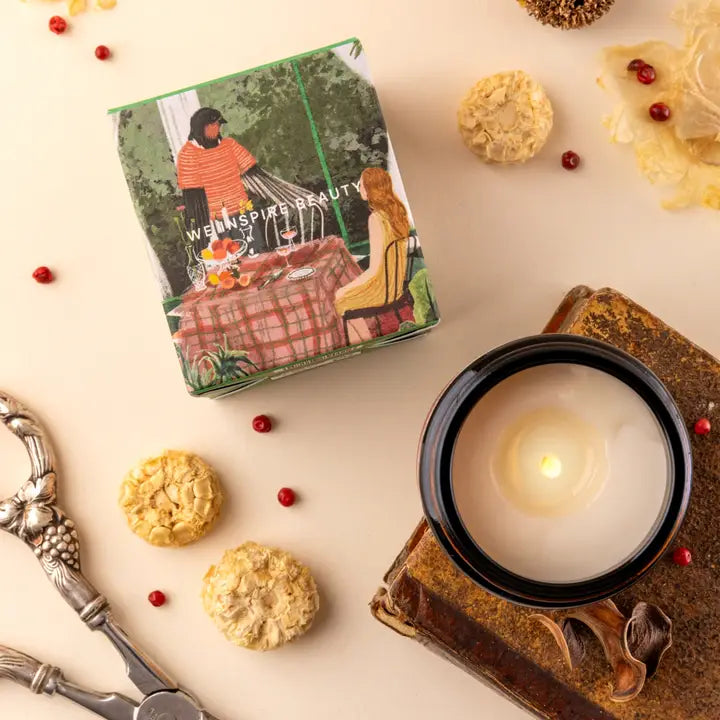 Vela Aromática Vegana de Soja – Naranja, Ámbar y Vainilla