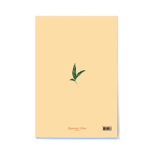 Portada floral con grandes flores amarillas y hojas verdes de cuaderno artesanal francés