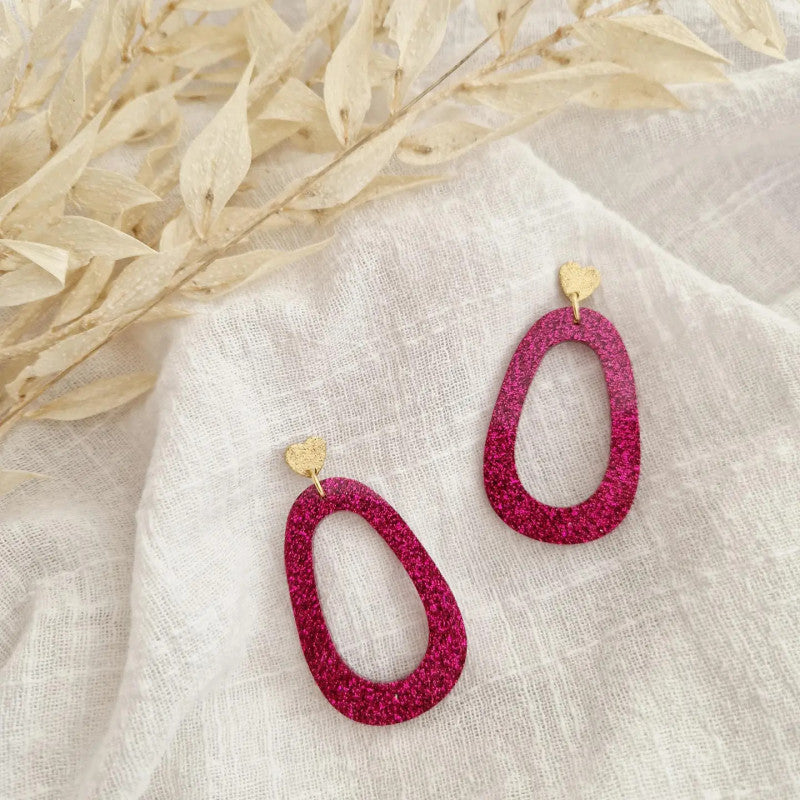 Pendientes Alice rosa fucsia